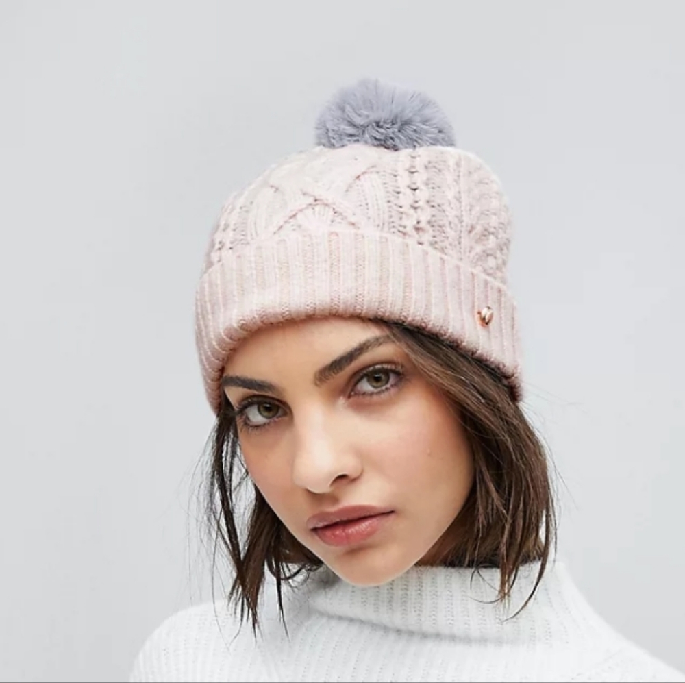 NWOT Ted baker cable knit bobble hat.